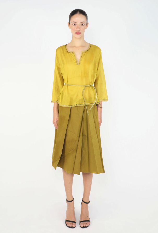 Prada Embroidered Belted Voile Ensemble, 1999 - 1