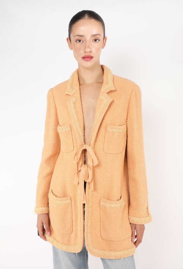 Chanel RARE F/W 1994 Bouclé Frayed Trim Jacket - 1