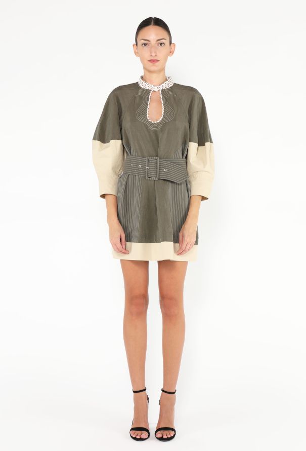 Chloé S/S 2021 Top Stitch Belted Minidress - 1