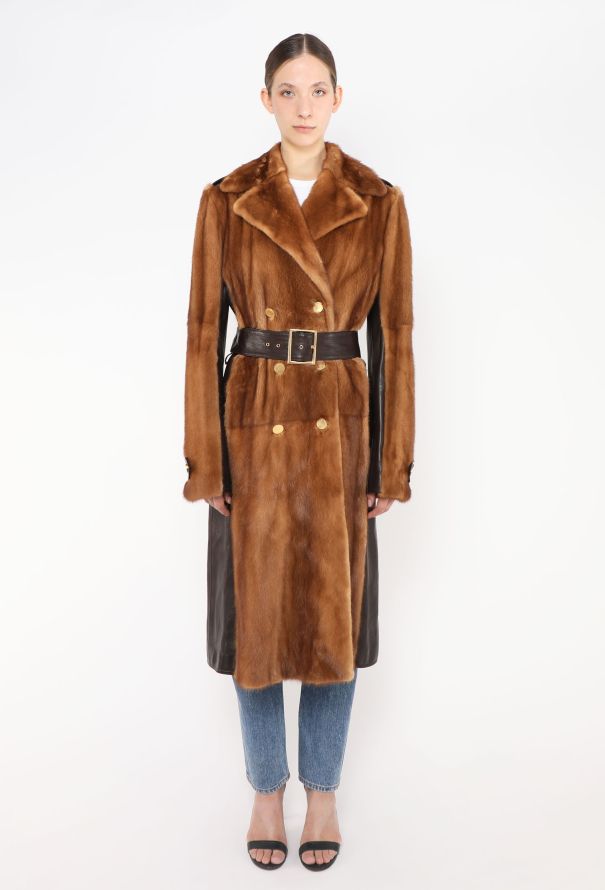 Dolce & Gabbana RARE Late '90s Belted Mink Fur Coat - 1