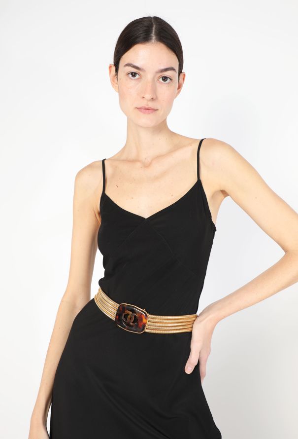 Chanel 1997 Tortoiseshell 'CC' Tubogas Belt - 2