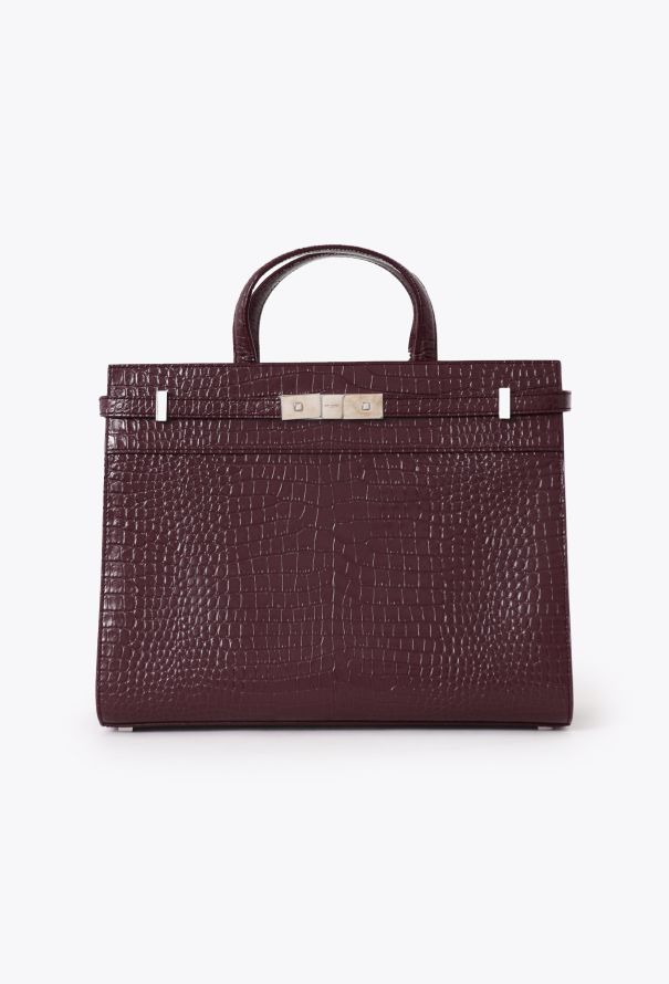 Saint Laurent Crocodile Embossed Manhattan Tote Bag - 1