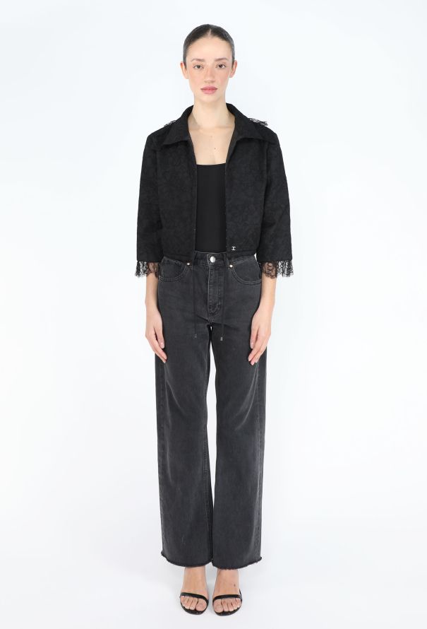 Chanel 2001 Chantilly Lace Cropped Jacket - 3