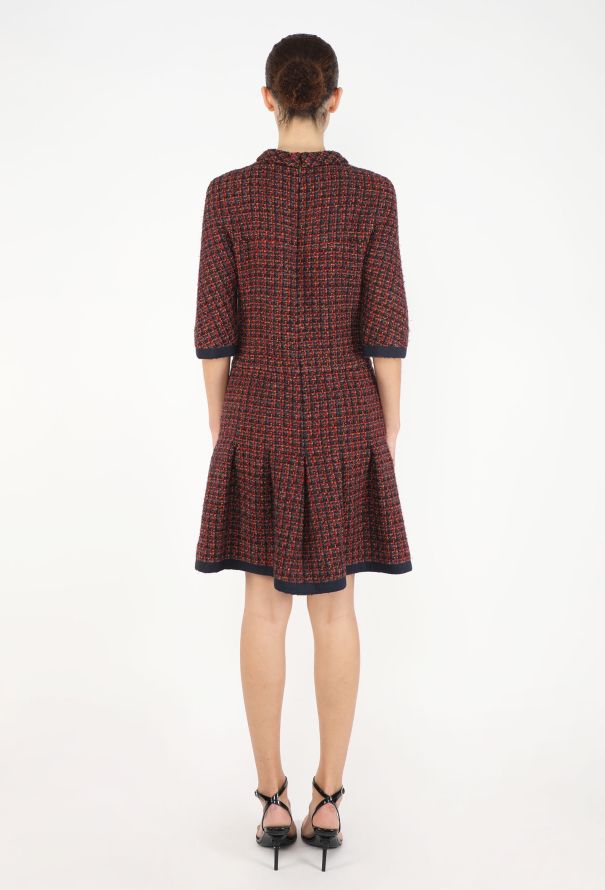 Chanel F/W 2015 Pleated Tweed Dress - 5
