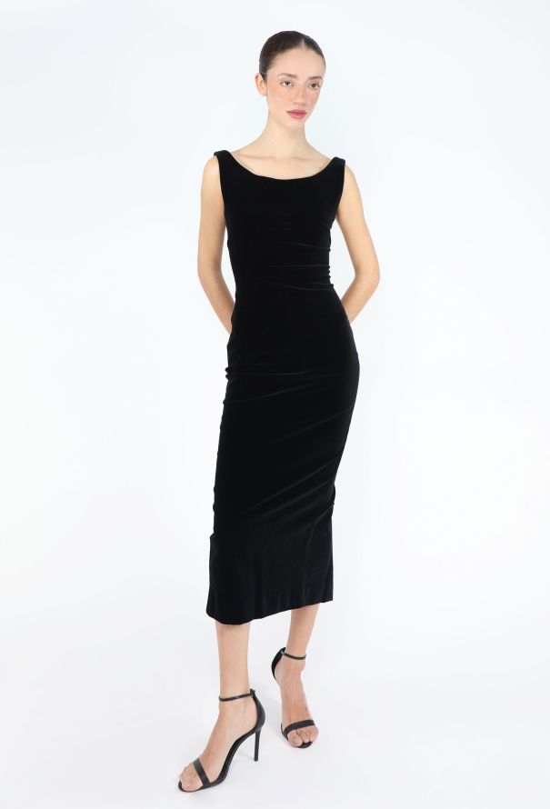 Katharine Hamnett '90s Velvet Hourglass Dress - 3