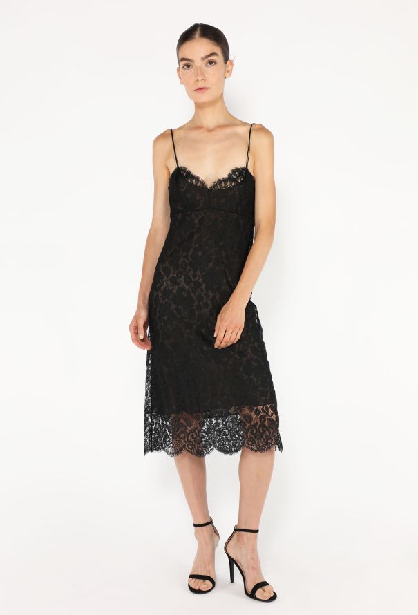 Calvin Klein 1995 Chantilly Lace Slip Dress - 1