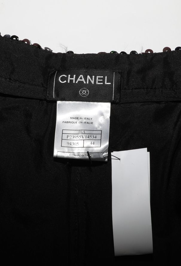 Chanel 2004 Quilted Sequin Silk Pants - 5