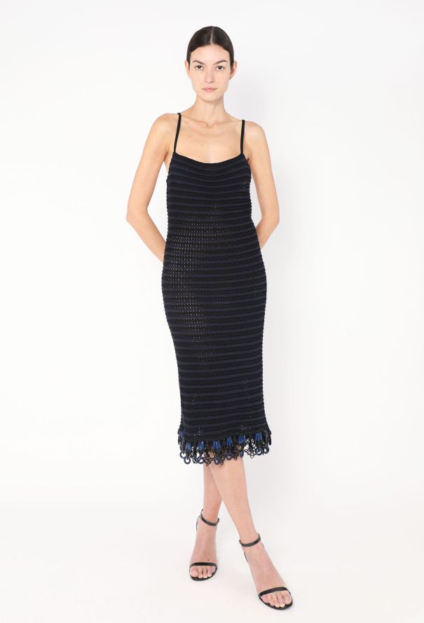 Prada Open-Back Beaded Macramé Dress - 1