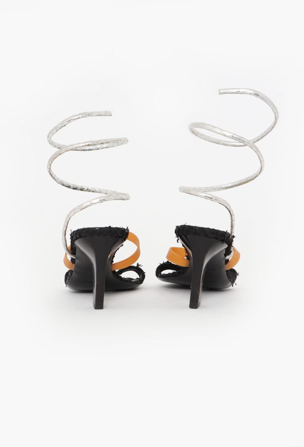 Helmut Lang S/S 2002 Metallic Wrap Sandals - 5