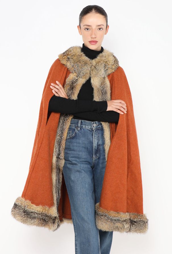Saint Laurent COLLECTOR Late 1960s Fur Trim Cape - 4