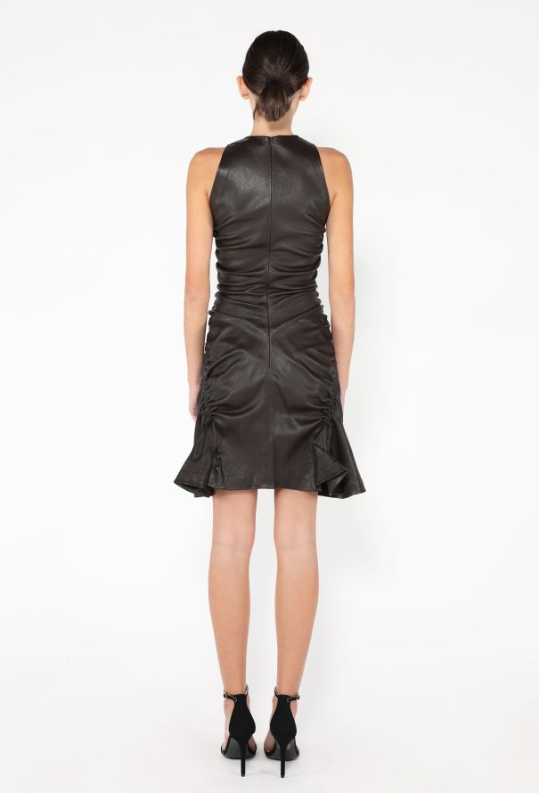 Bottega Veneta 2021 Ruched Lambskin Dress - 5