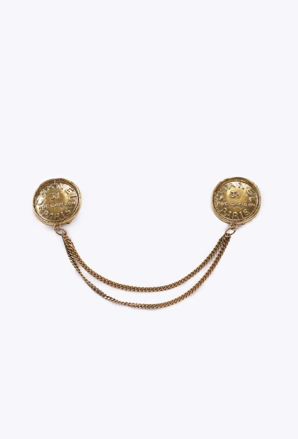 Chanel Double Medallion Chain Brooch, 1980s - 1
