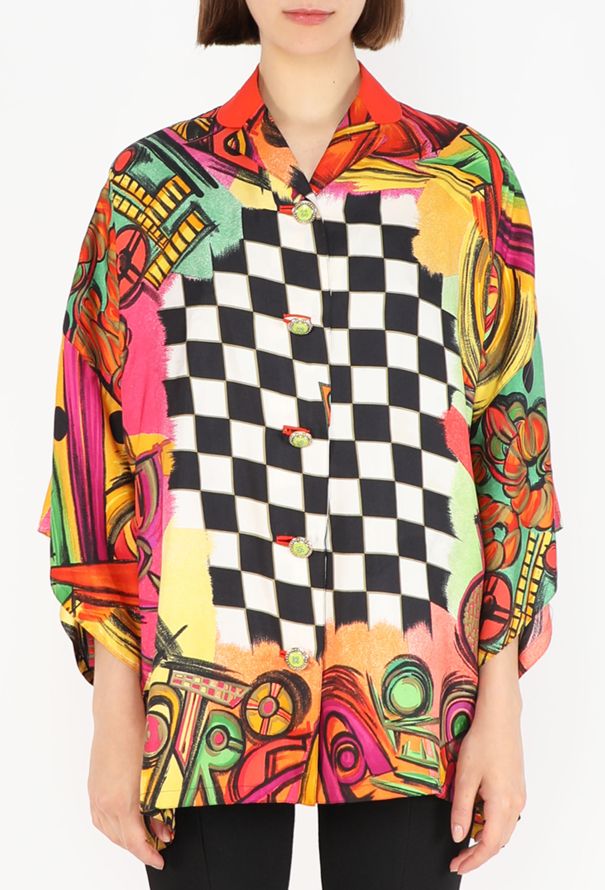 Gianni Versace Pop-Art Graphic Silk Blouse, S/S 1991 - 1