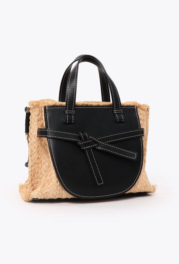 Loewe Small Raffia Gate Top Handle Bag - 3