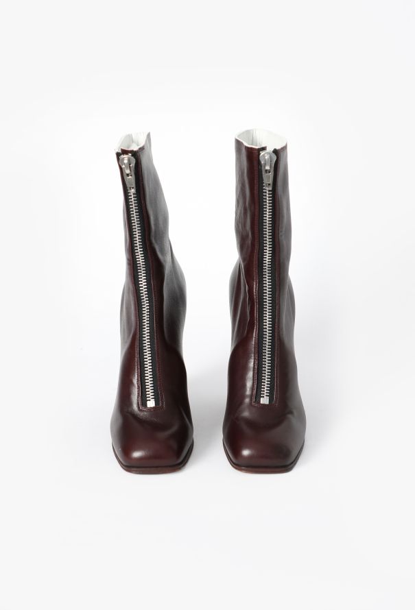 Céline F/W 2012 Nappa Zip Boots Bordeaux - 3