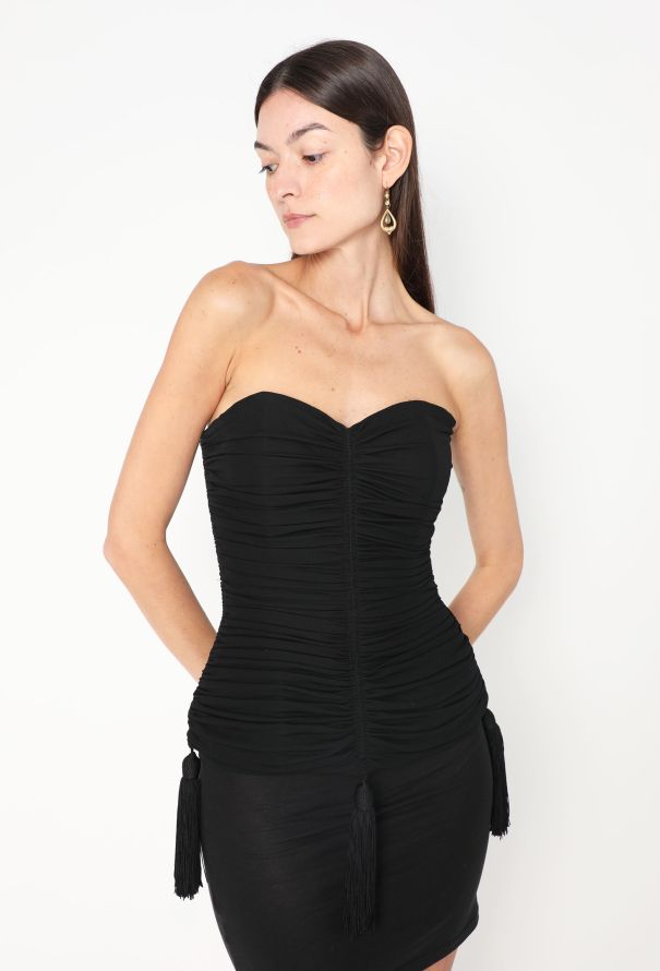 Saint Laurent Rare F/W 1985 Tassel Corset Top - 1