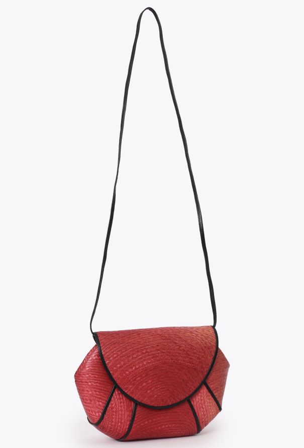 Saint Laurent Vintage Red Raffia Bag - 3