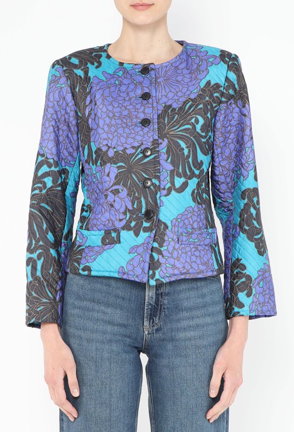 Saint Laurent S/S 1986 Quilted Silk Jacket - 1