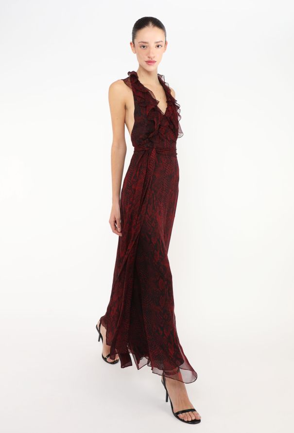 Saint Laurent Snake Print Chiffon Gown, S/S 2013 - 6