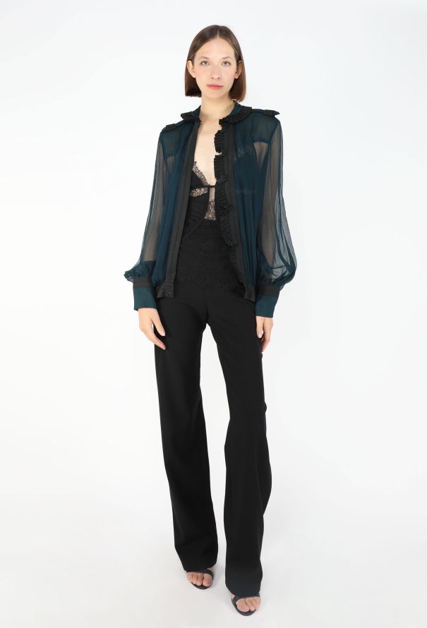 Gucci F/W 2005 Lace & Chiffon Blouse - 7
