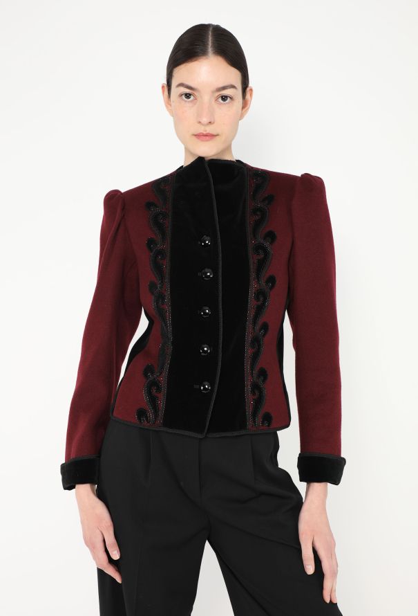 Saint Laurent 1977 Felted Russian Beaded Jacket - 1