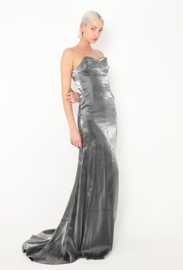 Iridescent Charmeuse Bustier Gown - 1