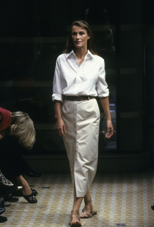 Hermès S/S 1999 Linen Column Skirt - 2