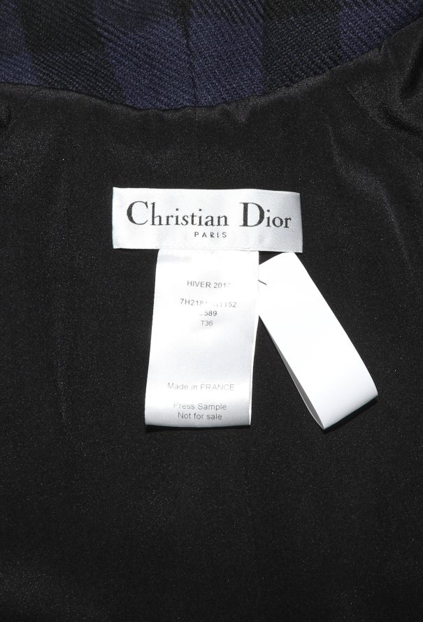 Dior F/W 2017 Checkered Belted Robe Coat - 7