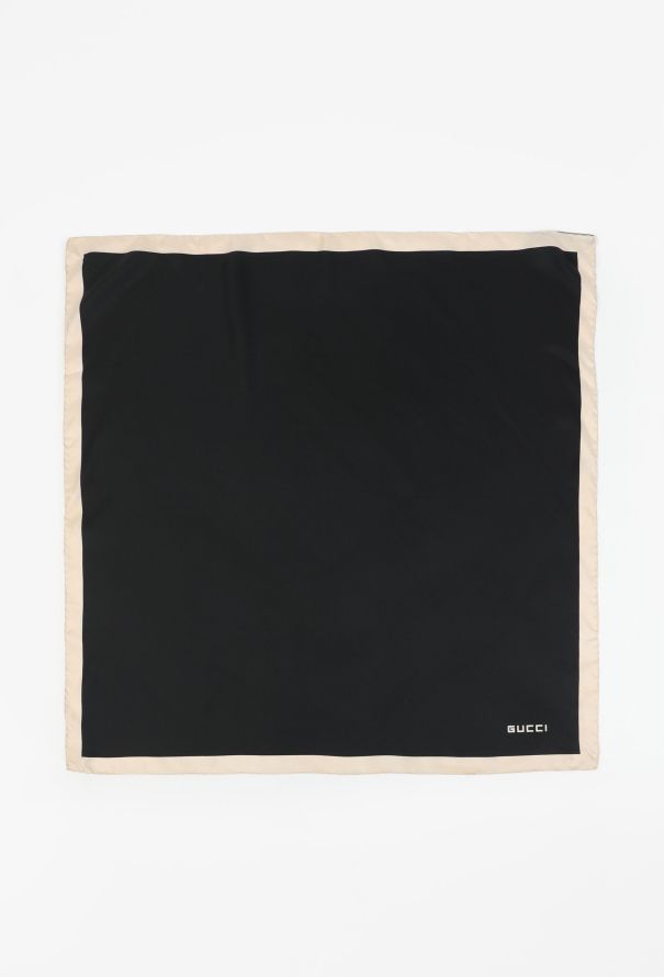 Gucci Bicolor Silk Logo Scarf, 1990s - 2