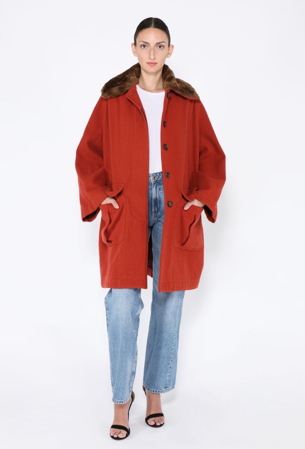 Romeo Gigli '90s Faux Shearling Peacoat - 4