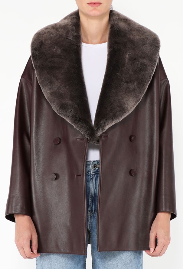 Hermès F/W 2024 Calfskin Fur Collar Peacoat - 4 Hermès F/W 2024 Calfskin Fur Collar Peacoat - 4