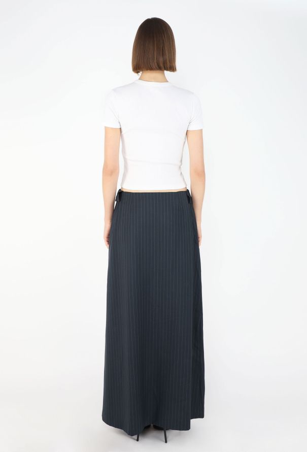 Gucci 1996 Pinstripe Maxi Skirt Ensemble - 7