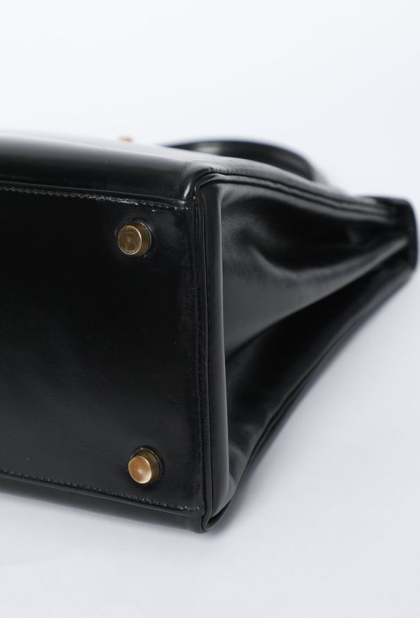 Hermès Exquisite Vintage Black Box Kelly Retourné 28 - 9