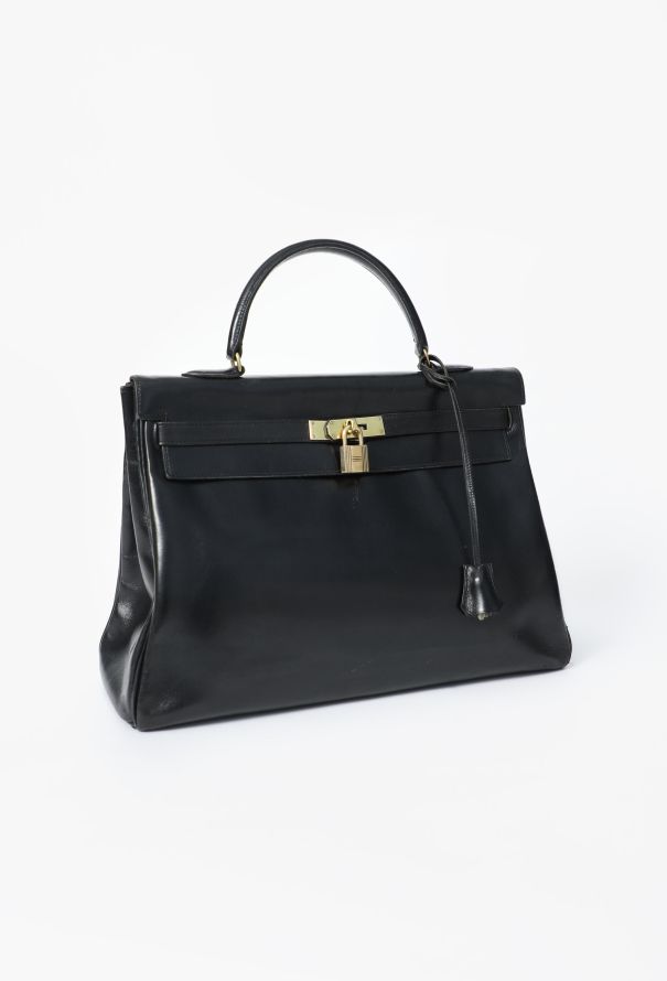 Hermès Vintage Black Box Kelly Retourné 35 - 3