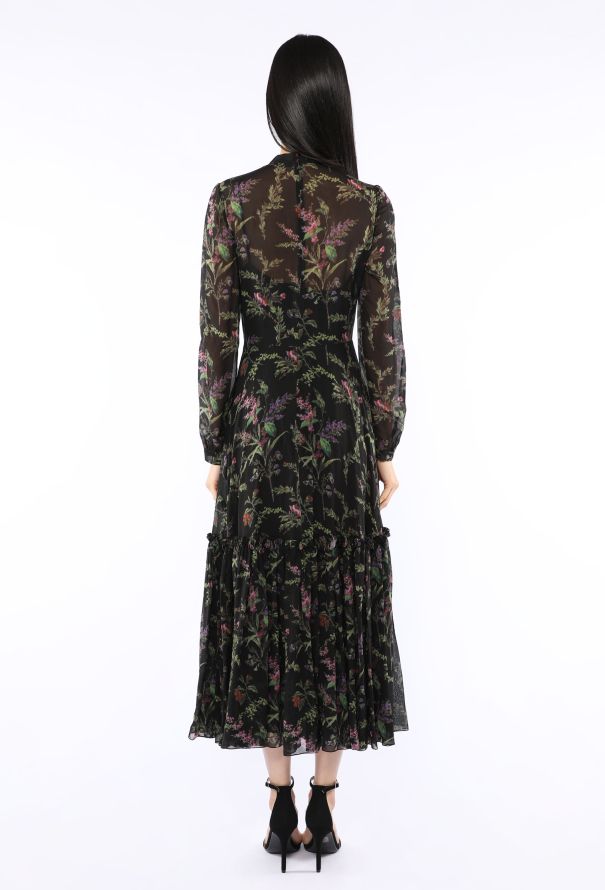 Dior Floral Silk Chiffon Dress - 4