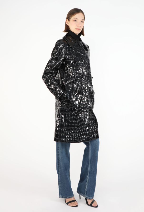 Miu Miu F/W 2015 Embossed Patent Coat - 4