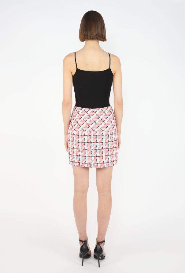 Chanel Houndstooth Tweed Mini Skirt, 1996 - 4