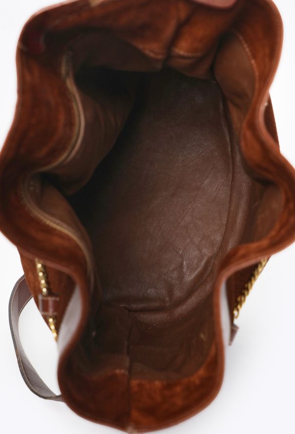Céline Vintage Suede Triomphe Bucket Bag - 11