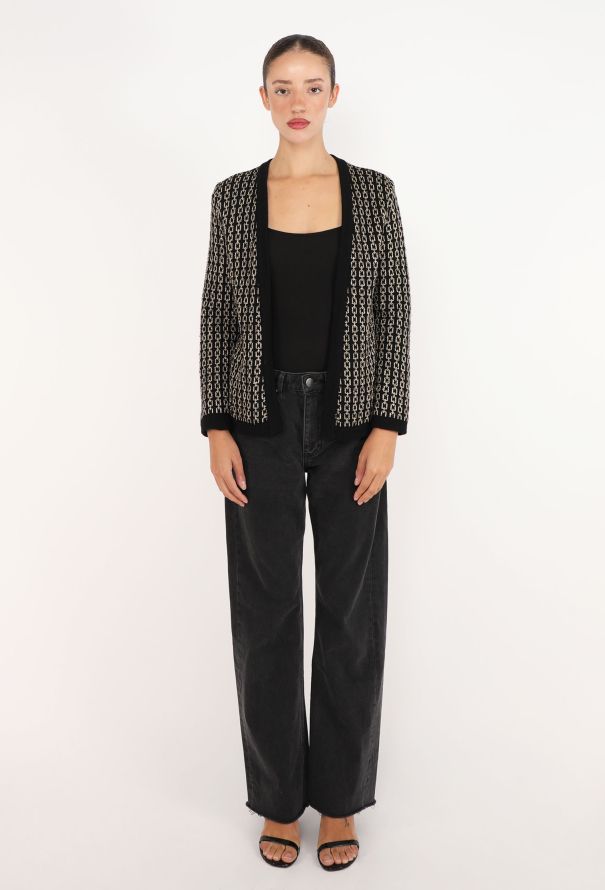 Céline Vintage Chainlink Lurex Knit Cardigan - 3