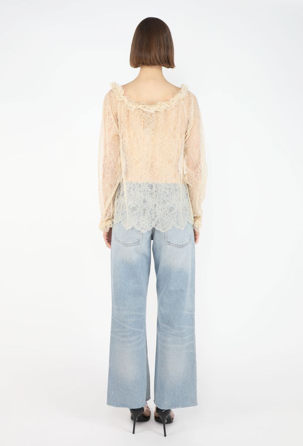 Chanel Chantilly Lace Blouse, 1980s - 5