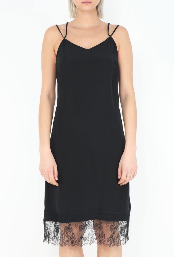 Saint Laurent '90s Chantilly Trim Slip Dress - 2