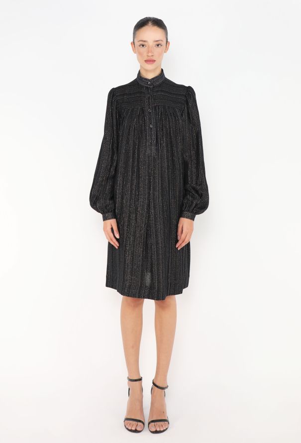 Saint Laurent 1976 Russian Pinstripe Lamé Tunic - 2
