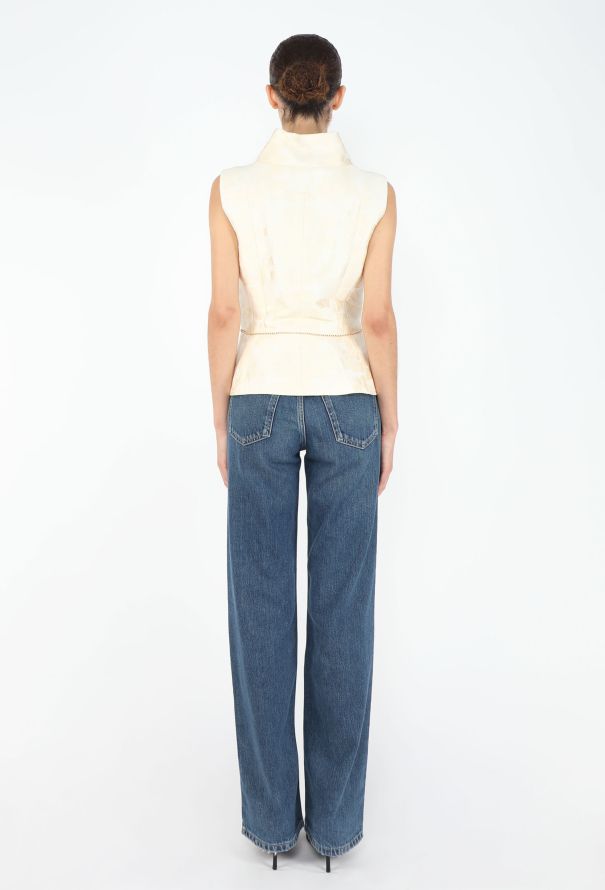 Chanel 2001 Camélia Belted Brocade Vest - 6