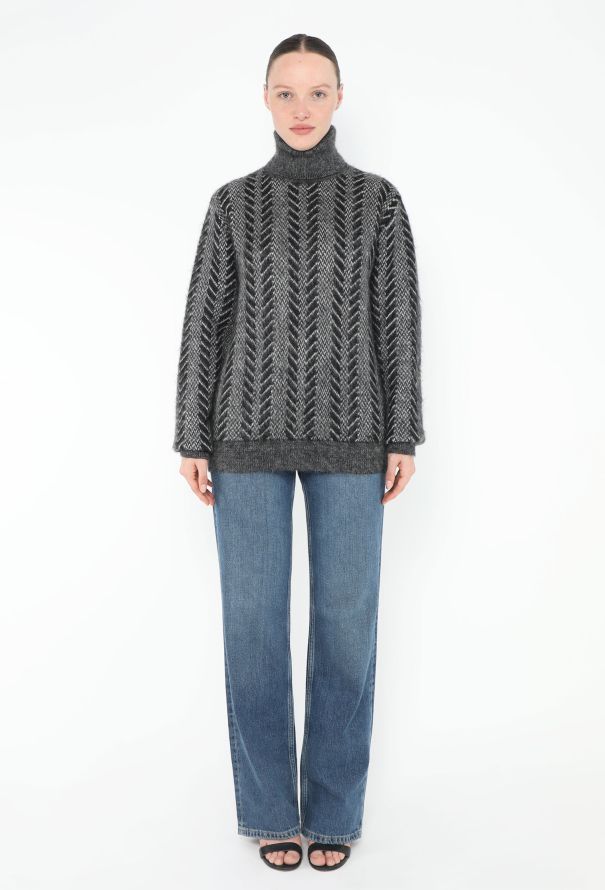 Saint Laurent 2017 Chevron Mohair Sweater - 1