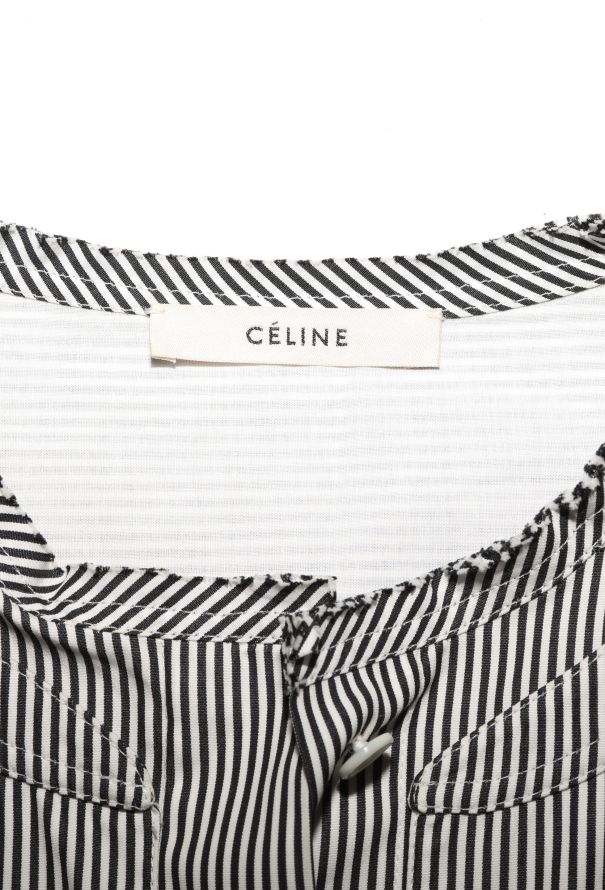 Céline Pinstripe Cotton Bib Tunic - 6