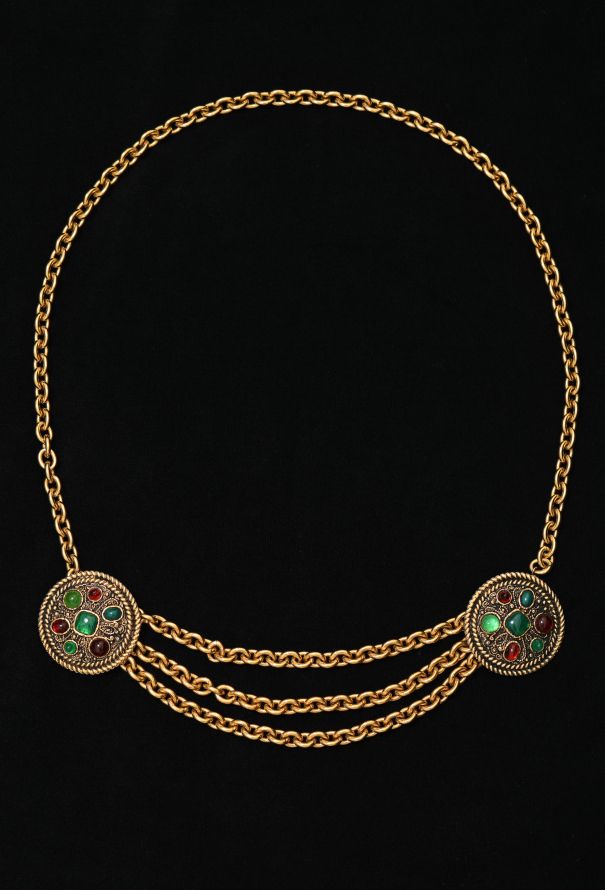 Chanel 1984 Filigree Gripoix Medallion Belt - 2 Chanel 1984 Filigree Gripoix Medallion Belt - 2