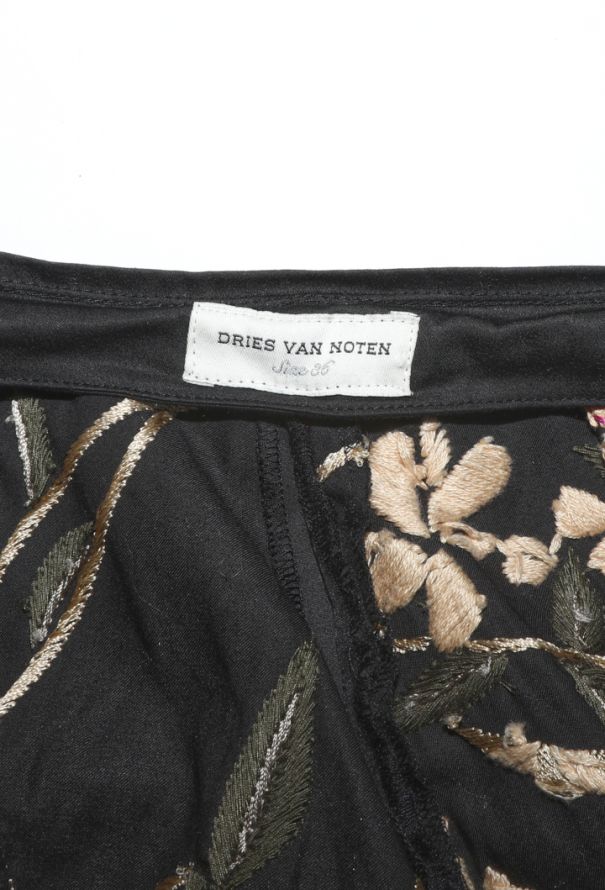 Dries Van Noten Floral Embroidered Flared Skirt - 6