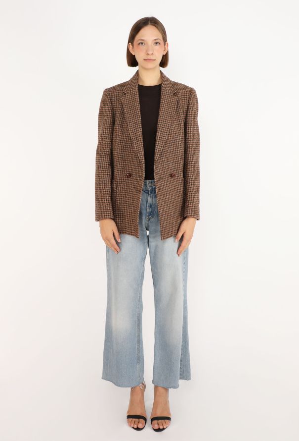 Burberry Harris Tweed Houndstooth Blazer, 1980s - 3