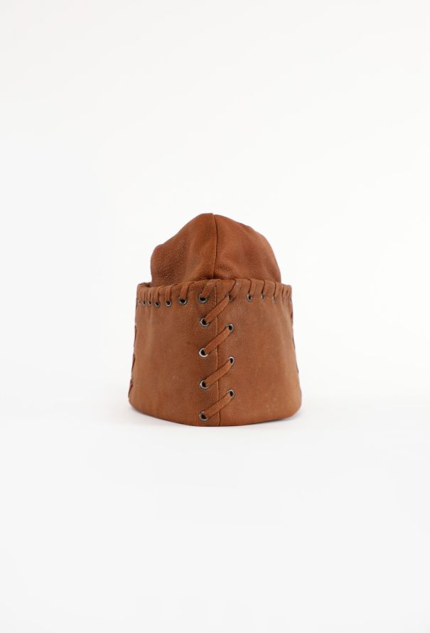 Prada Whipstitch Leather Hat, 2004 - 3