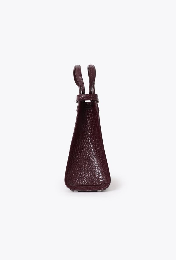 Saint Laurent Crocodile Embossed Manhattan Tote Bag - 5
